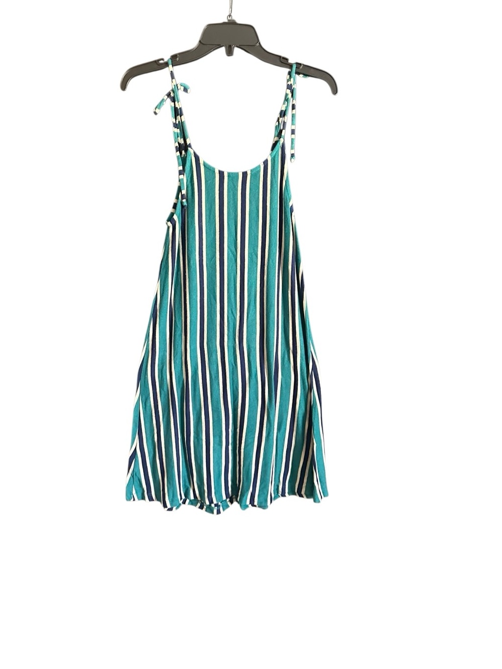 Zara Striped Teal & Navy Sleeveless Mini Dress. Size Small - Picture 6 of 11